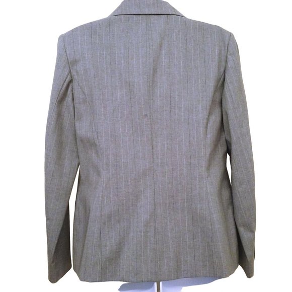 Vintage 90s Pendleton Savvy Wool Stretch Pinstripe Blazer Ladies-8 Repaired Grey - Picture 8 of 12